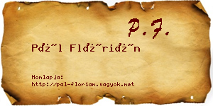 Pál Flórián névjegykártya